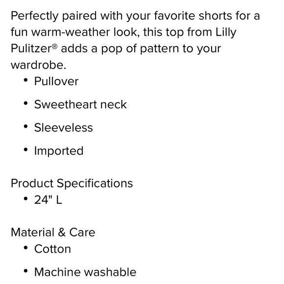 🛑SOLD🛑 Lilly Pulitzer Mitzi top - size 12 - Picture 5 of 5